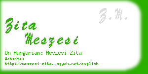 zita meszesi business card